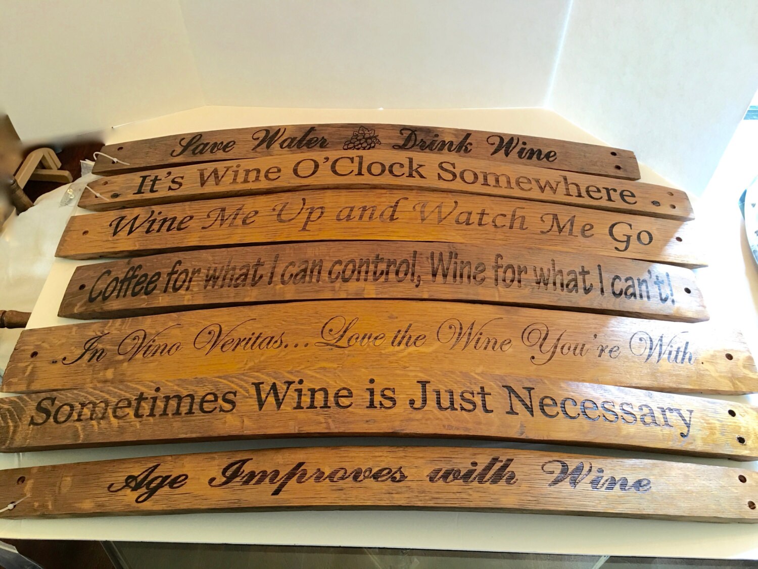 Wine Barrel Staves Custom Engraved