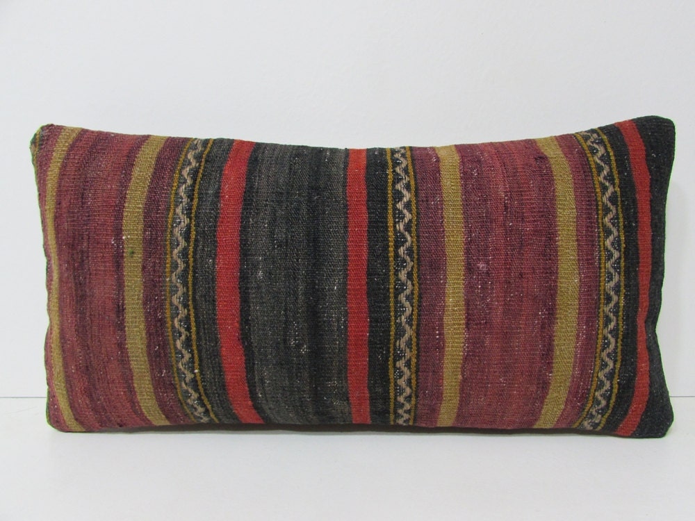 kilim lumbar pillow rustic pillow case by DECOLICKILIMPILLOWS