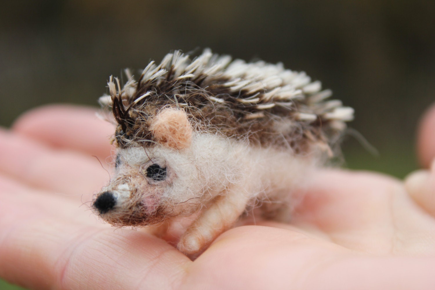 Needle felted hedgehog felted animal Miniature soft