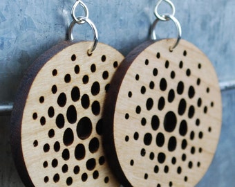 Wooden Earrings - Sterling Silver