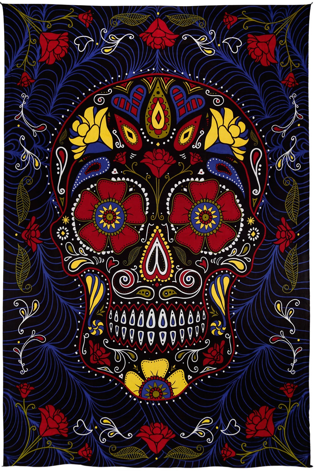 3D Sugar Skull Tapestry 60X90 Day of The Dead Dia De Los