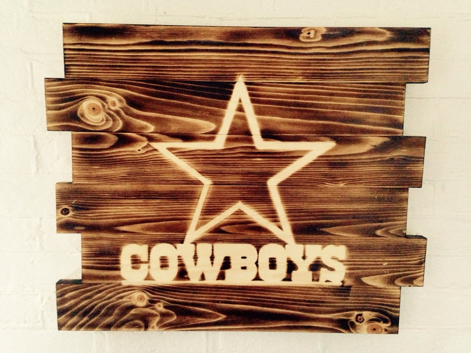 Dallas Cowboys football wood sign Man Cave by WallyWallhangers