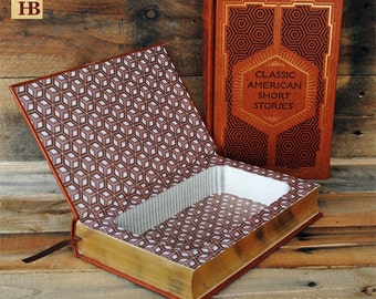 Hollow Book Safe - Classic American Short Stories - Leather Bound