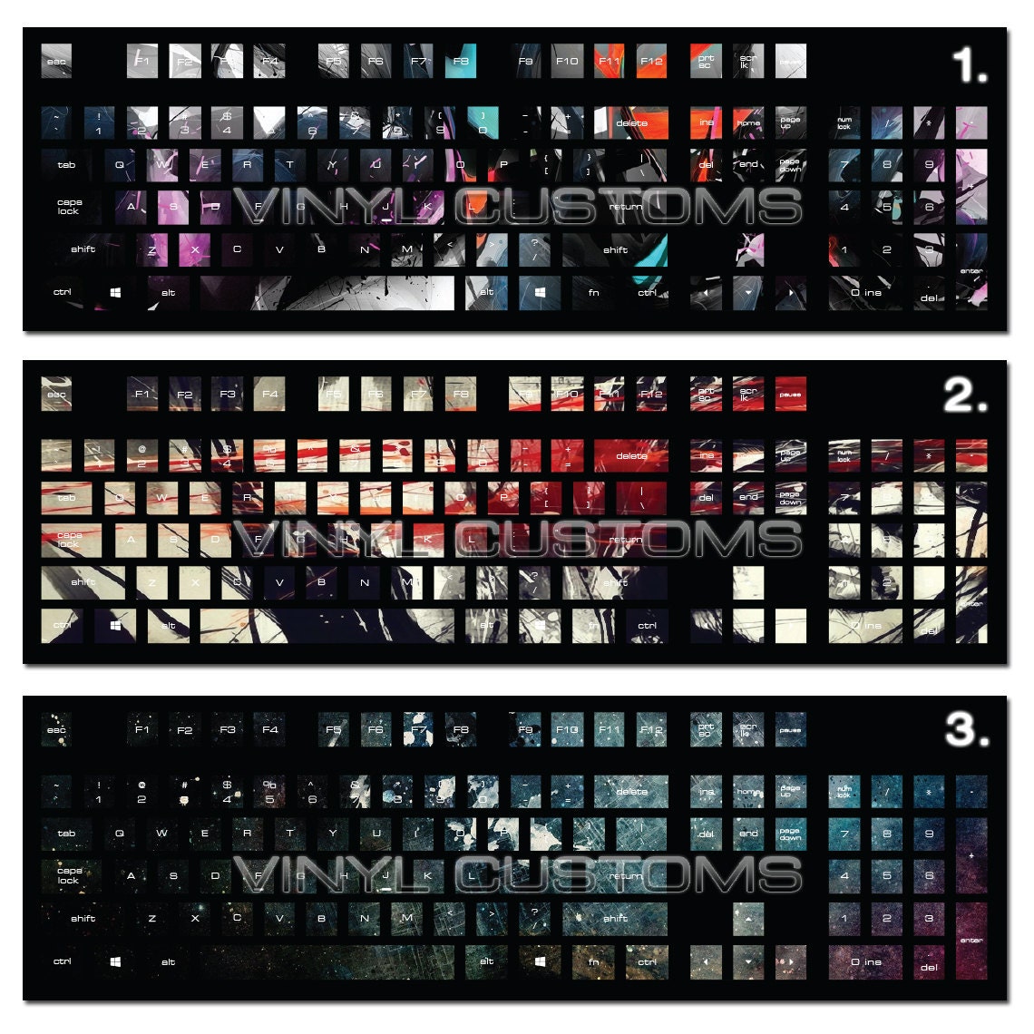 Mechanical Keyboard Vinyl Decal Kit Cherry MX Keycaps PC Vinyl