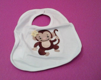 Babyhug Interlock Cotton Bibs Monkey Print Pack of 3 - Blue