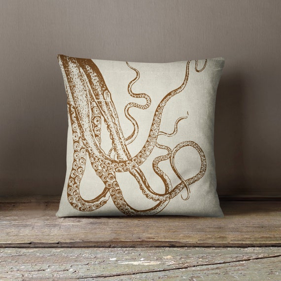 Octopus Pillow Nautical Decor Decorative Pillow Cover Sea