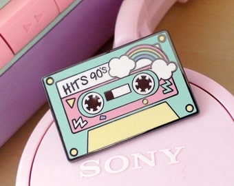 Enamel pin music cassette 90 candy party kawaii cake pins