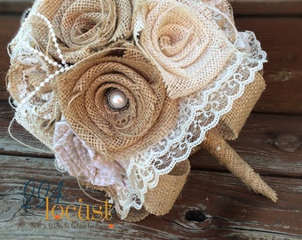 Lace Burlap Bouquet, Wedding Bouquet, Burlap Wedding Bouquet, Lace Bouquet, Burlap and Lace, Burlap, Bride, Bridesmaid Bouquet, Toss Bouquet