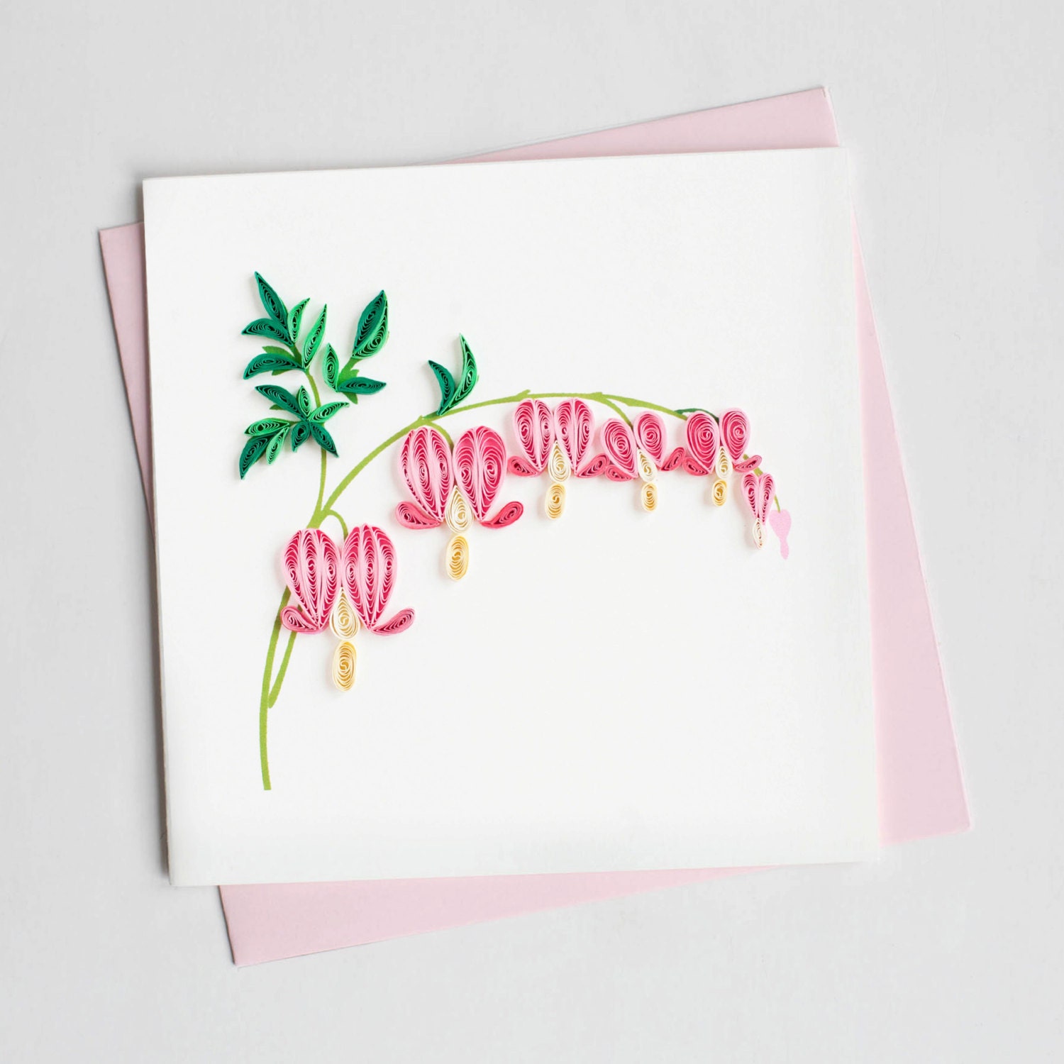 Bleeding Heart BL942 6 x 6 by QuillingCard on Etsy