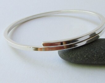 Sterling Silver Bracelet. Silver bangle bracelet. Maine jewelry. Modern Silver Jewelry. Hammered silver. Bangle bracelet. Silver Bracelet