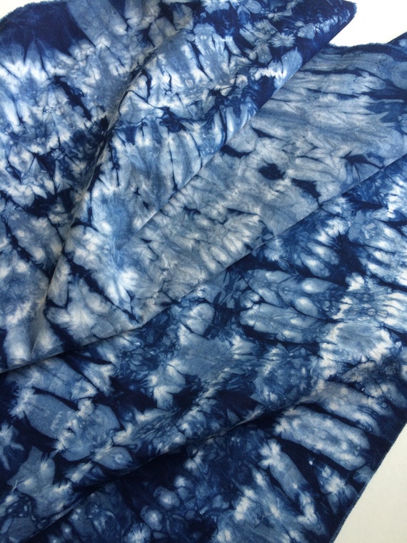 Hand Dyed Indigo Shibori Cotton Fabric by CapeCodShibori on Etsy