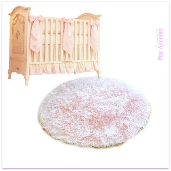 Baby Nursery Rug Luxury Faux Fur Throw Area Rug Round