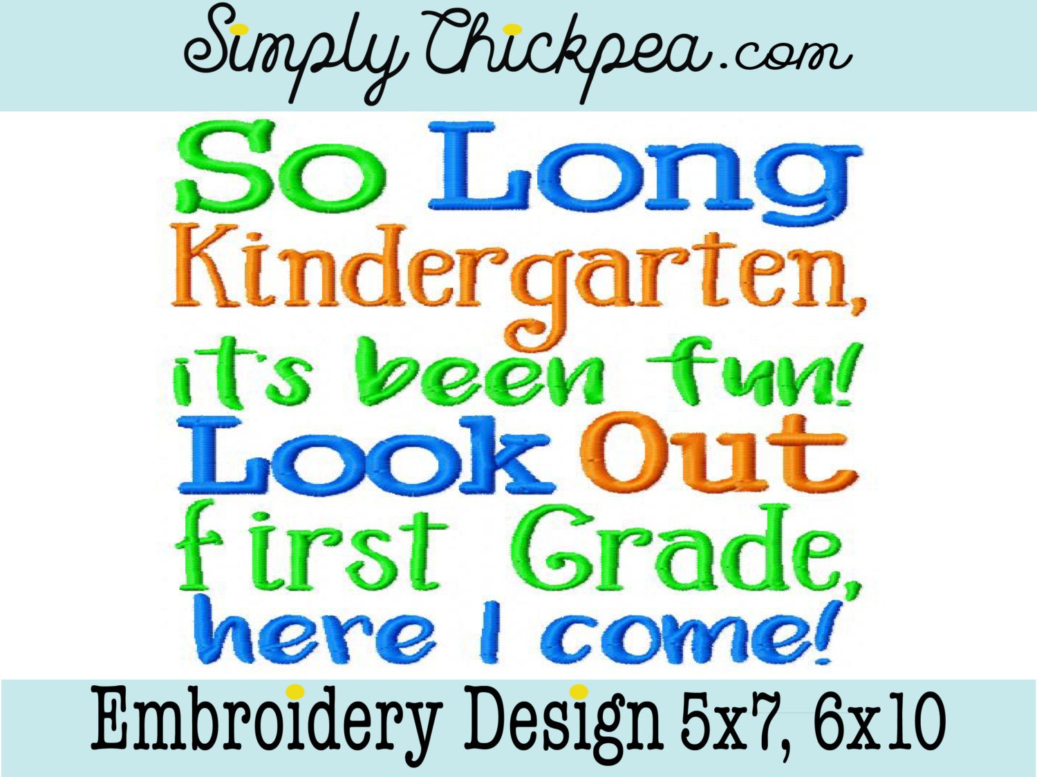 Download Embroidery Design So Long Kindergarten it's been fun
