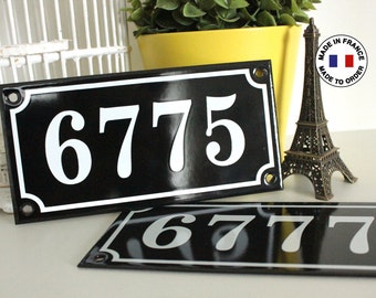 French enamel house number sign 4" x 7.9" *Made to order*, genuine french enamel sign / address plaque / Vintage french decoration