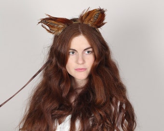 Red Fox Ears, Animal Ears, Fox Headdress, Festival Headdress, Fox Ears Headband