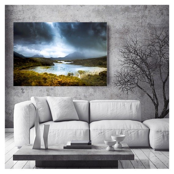 Extra large wall art Modern rustic art METAL landscape