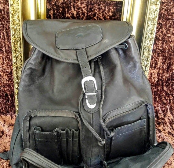 Deep Hersheys Chocolate Brown Leather Backpack by RustySalvageRose