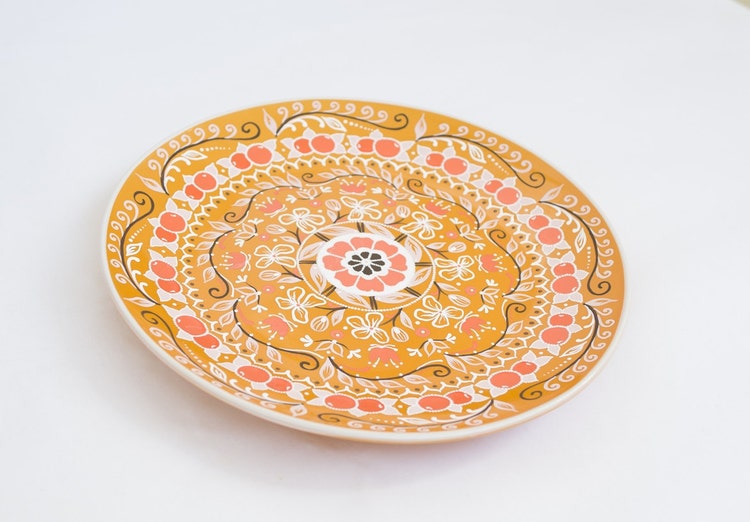 Orange decorative plate Fruits decor Wall hangings by LekaArt