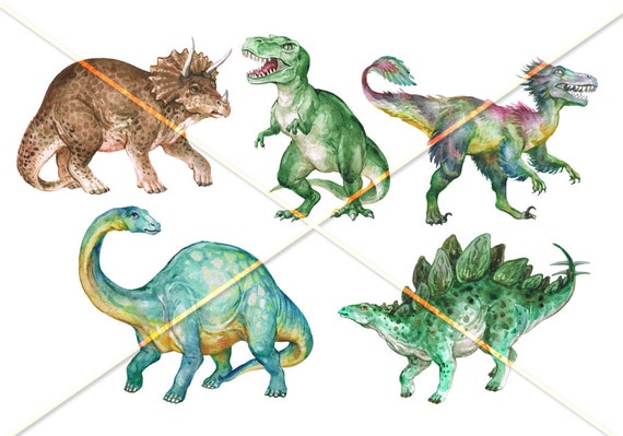 Download Dinosaurs Clipart Digital Watercolor Illustration by ...