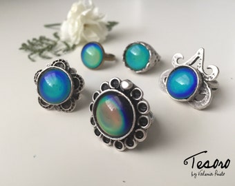 Mood ring, humor ring, rainbow ring, weather ring, pink ring, blue ring, green ring, multi color ring, purple ring, boho ring, chic ring,