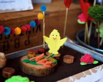 ON SALE! 20% off! Fairy garden kit, dirt free fairy garden, mess free, baby chick set.