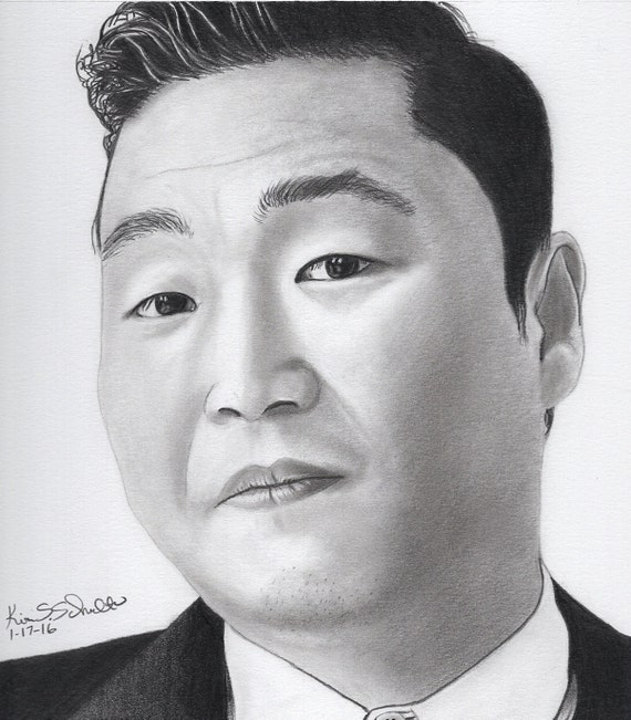 Drawing of Psy by DrawingsbyKimSchultz on Etsy