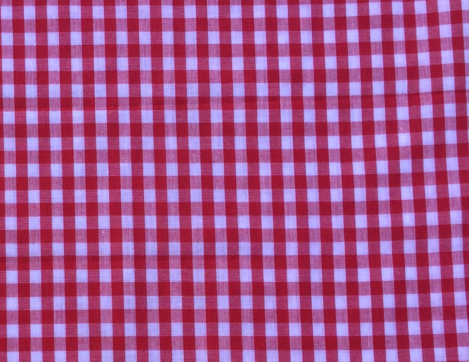 Red Checked Fabric fabric by the yard by OmasFabricAndGifts