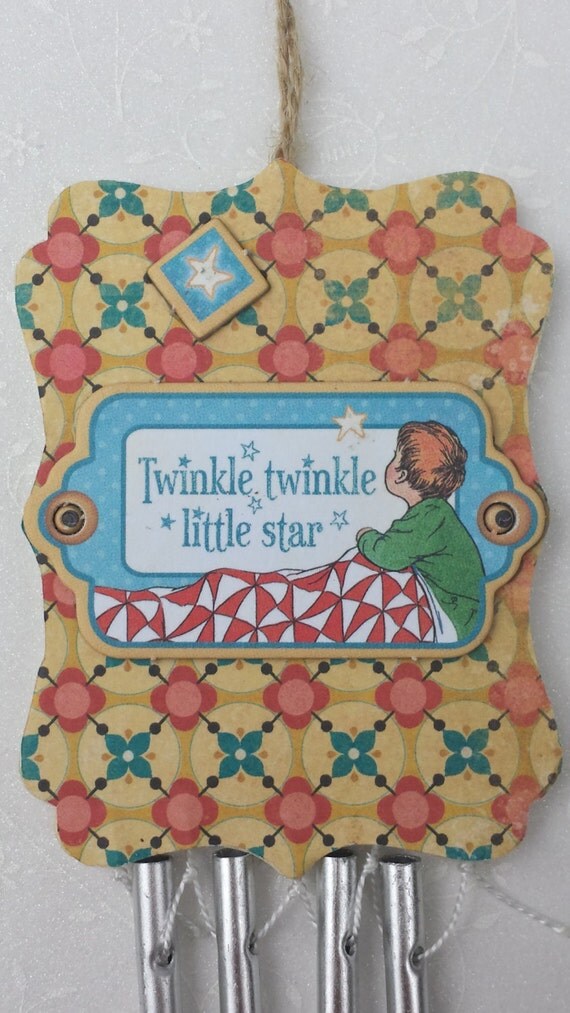 Le Little Star Windchimes By Thesavannahtasselco Le Little Star Windchimes Nursery Rhyme Door Hanger Lamp Ornament Mother Goose Red Yellow Blue Baby Boy Gift