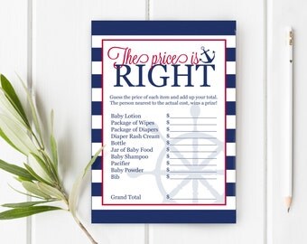 Price Is Right Baby Shower Game, Nautical Baby Shower, Ahoy It's A Boy, Baby Shower, Item 205