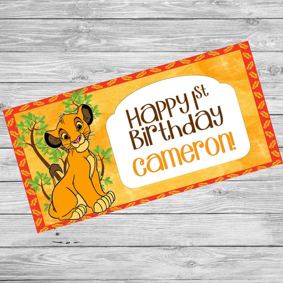 Items similar to Lion King Birthday Banner, Lion King Printable Banner ...