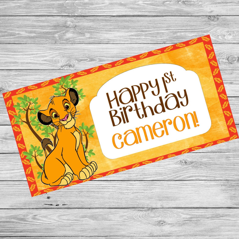 Lion King Birthday Banner Lion King Printable by AshbashDesigns