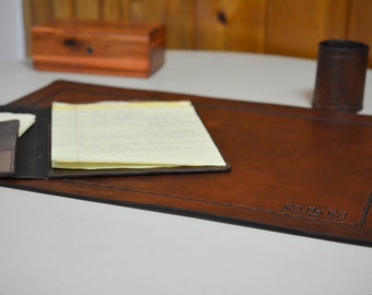 Desk Pad - Office Blotter Pad - in Full Grain Leather