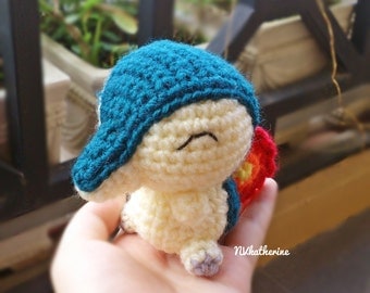 FREE SHIPPING Chibi Cyndaquil Made-to-order Crochet Amigurumi, Pokemon plush toy
