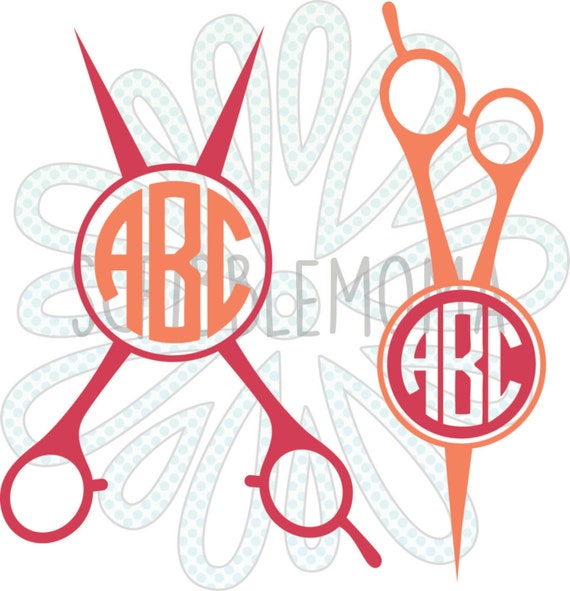 Download SVG PNG EPS Beautician's Scissors Monogram by ScribbleMoma
