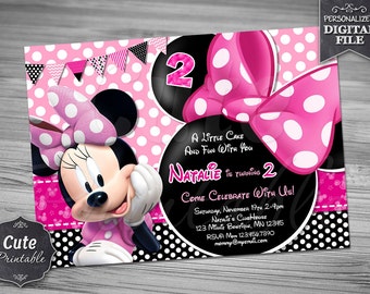 MINNIE MOUSE INVITATION, Polka Dot Invitation, Printable Invitation,Invitation, Polka Dot, Invitation