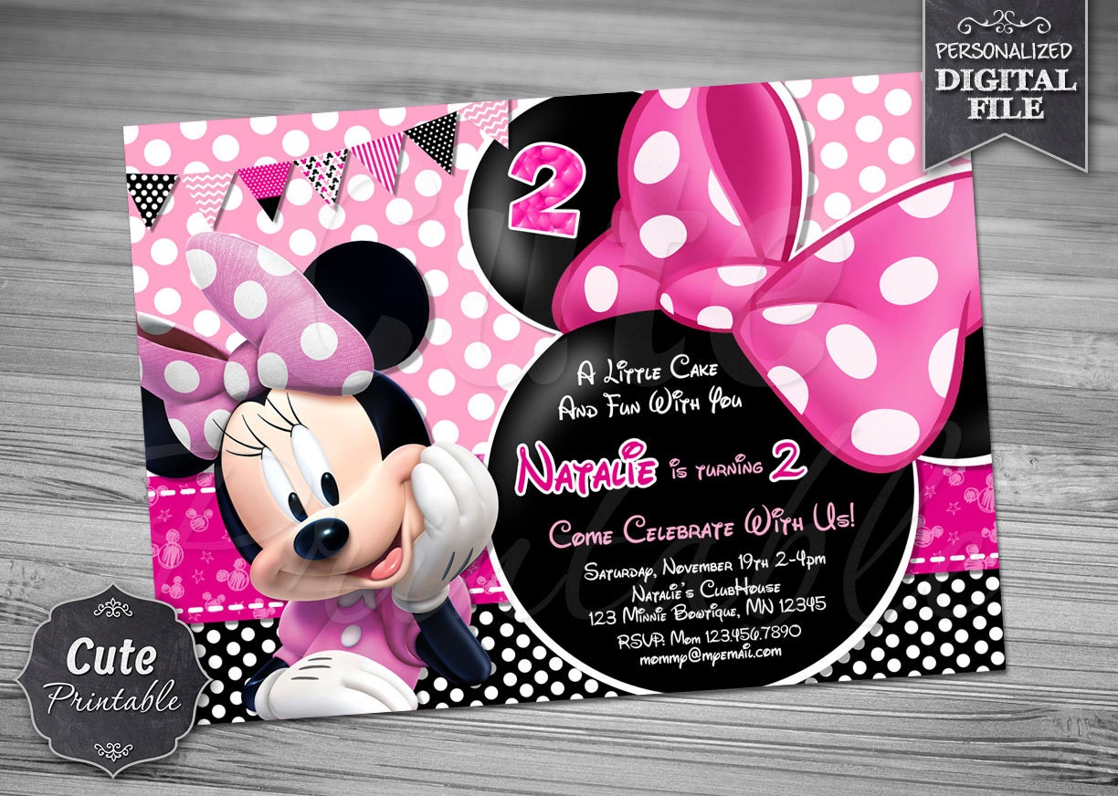 MINNIE MOUSE INVITATION Polka Dot Invitation Printable
