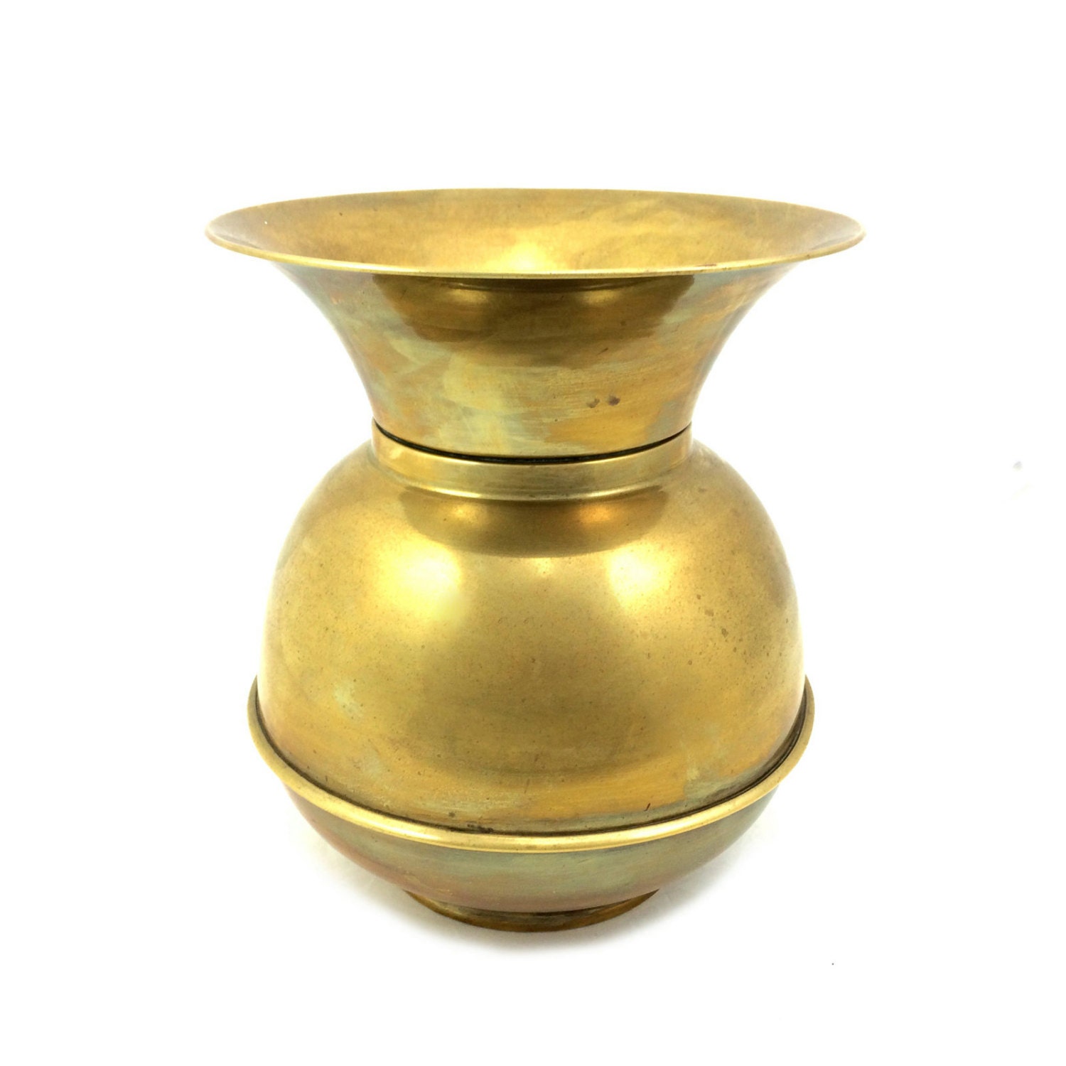 Large 9.5 Vintage Brass Spittoon 8.5 Wide by