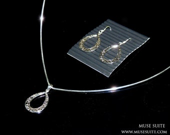 SER. Sterling silver tiara and earrings. Boho style.