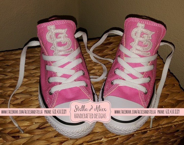 Toddler Youth MLB Embroidered Converse Low top by stellalice