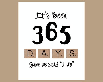 1st Anniversary Card - 1st Wedding Anniversary Card - Paper Anniversary Card - First Anniversary Card - 365 Days Card, 1 Year Anniversary