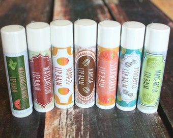 Handmade Flavored Lip Balm - 15 Assorted Flavors to Pick From / Beeswax Lip Balm