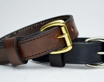 Men's Leather Belt. 1 Inch Wide. Handcrafted, Premium 8/9 Ounce USA Veg Tanned Leather, Black or Brown, Solid Brass Hardware, MB1187