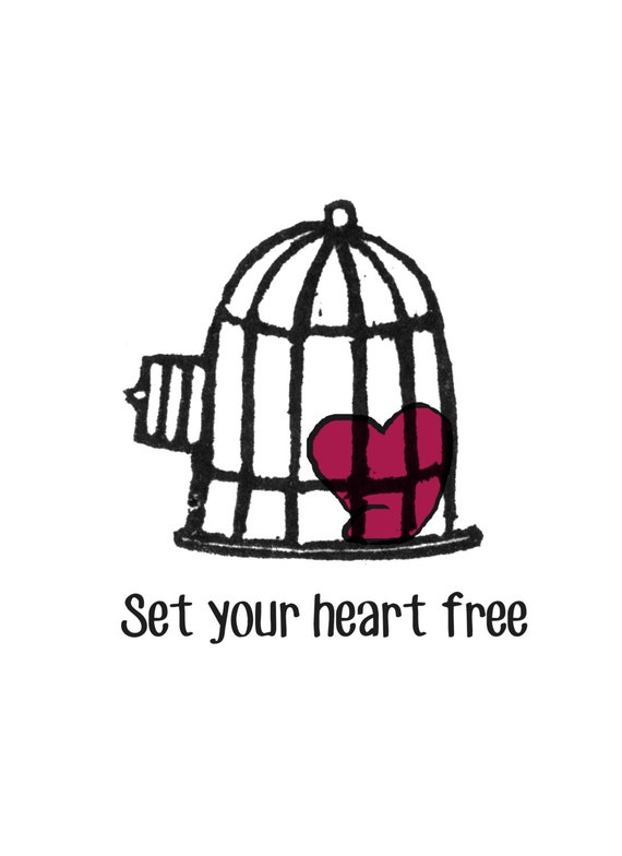 Set Your Heart Free Quote Print by Keystodesign on Etsy
