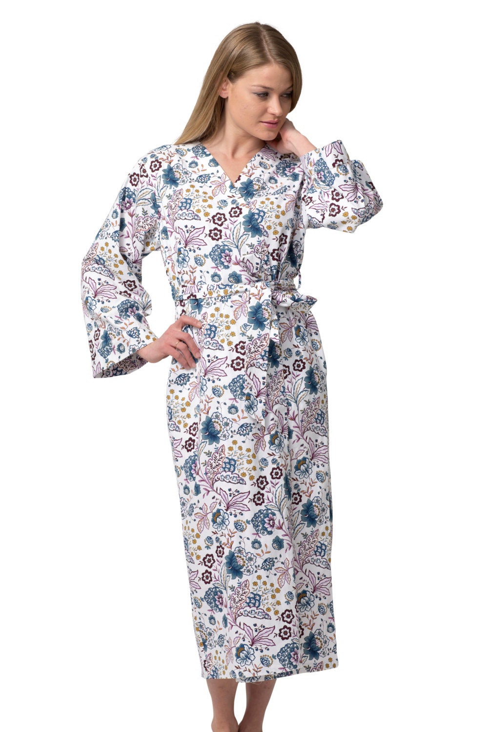 100 Cotton Womens Long wrap/Changing/Spa/ Robe with Kimono