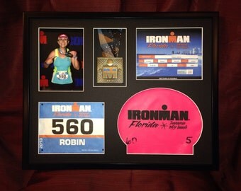 Triathlon Racebox - 16x20 - Shadowbox - Picture Frame Collage