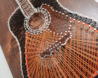 Guitar String Art - MADE TO ORDER (Sunburst, Music, Thread, Musician)