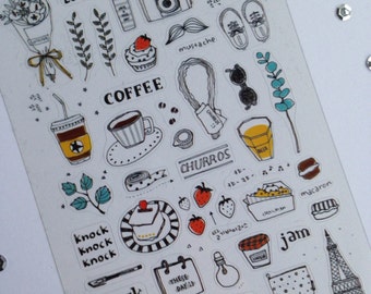 Daily life stickers, Plastic, 15 cm long 9.2 cm wide