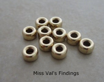10 gold filled rondelle beads