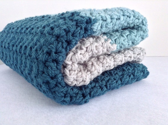 Crochet lap afghan blanket nautical baby blanket by designbyAW