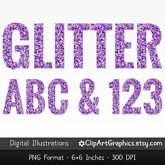 printable purple alphabet purple glitter text by